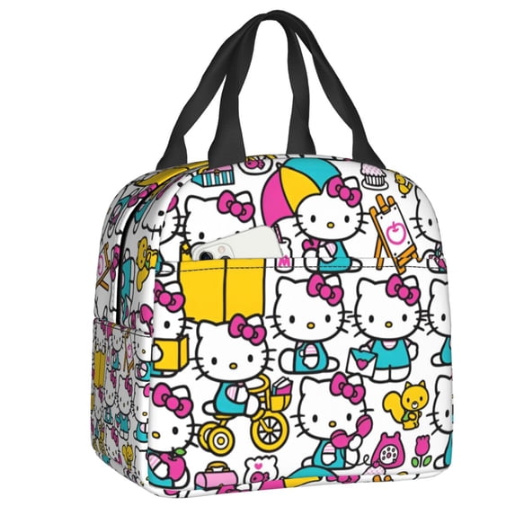Hello Kitty Insulated Lunch Box Reusable Thermal Cooler Lunch Bag Work Food Picnic Container Tote Bags