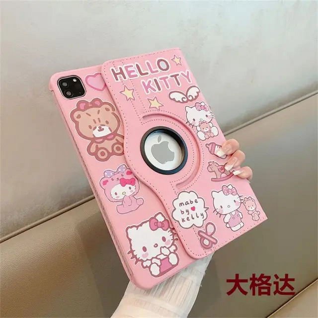 Hello Kitty Ipad Protective Case Kawaii Sanrio Cute Anime Y2K Kids Toys