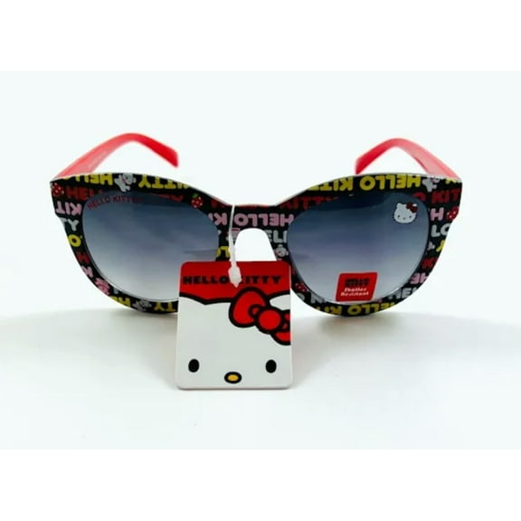 Hello Kitty Junior/Adult Limited Signature Edition Colored Frame Sunglasses Text on Rim