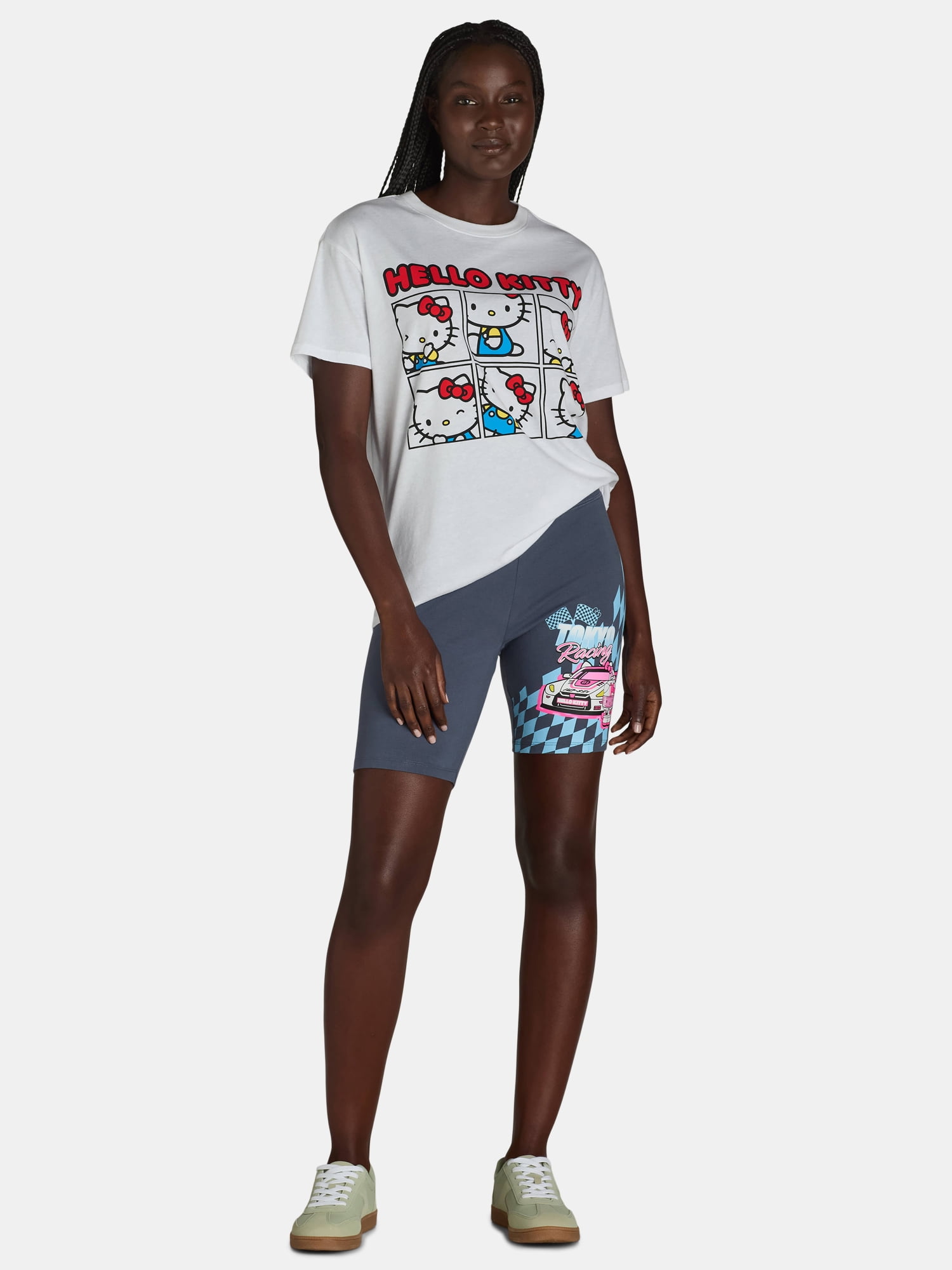 Hello Kitty Juniors Graphic Print Bike Shorts, Sizes XXS-XXL