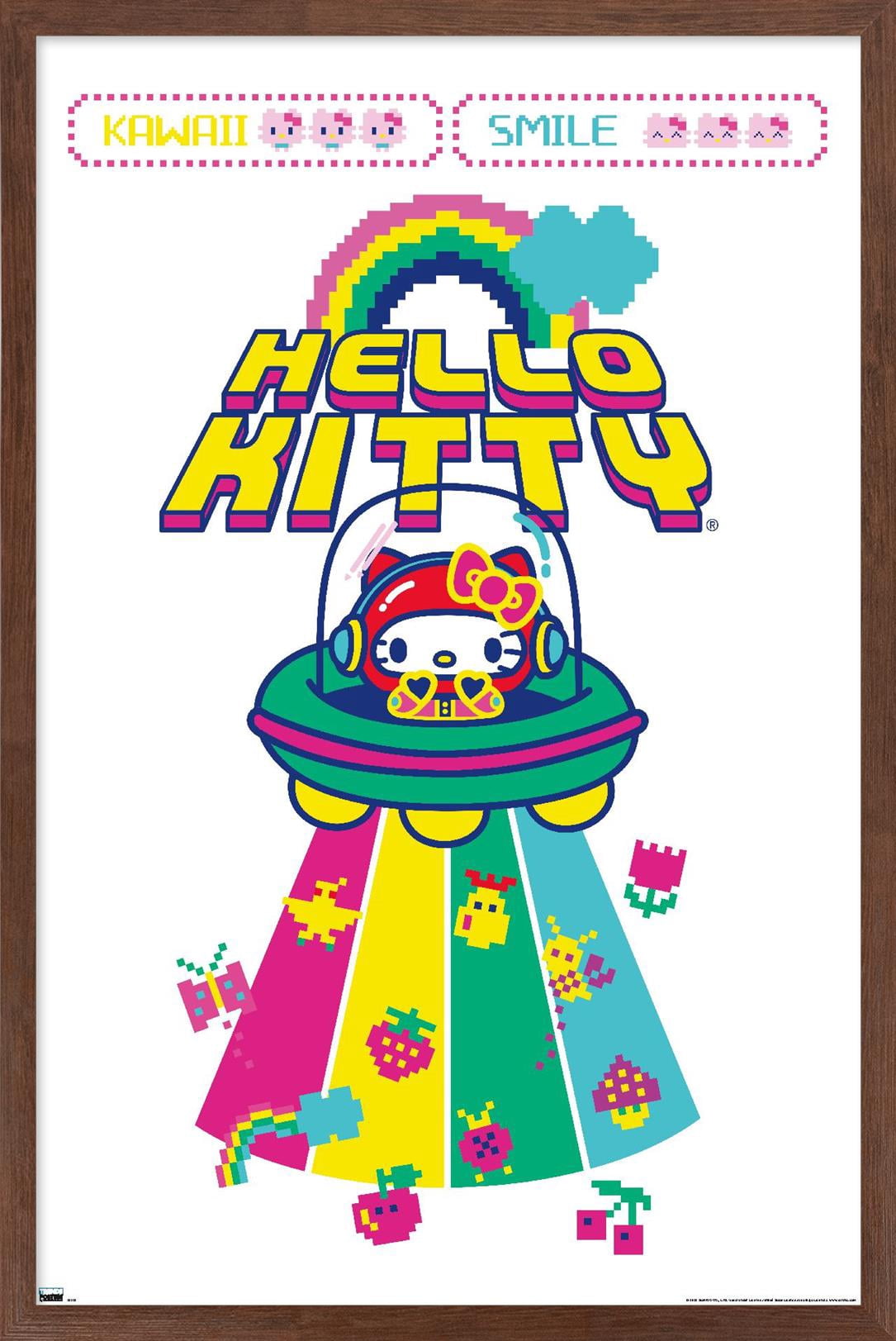 Hello Kitty - Kawaii Alien Wall Poster, 14.725" x 22.375" Framed