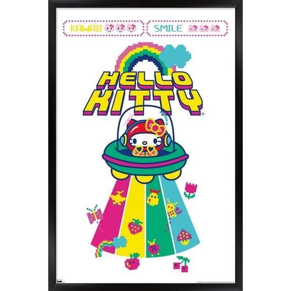 Hello Kitty - Kawaii Alien Wall Poster, 22.375" x 34" Framed
