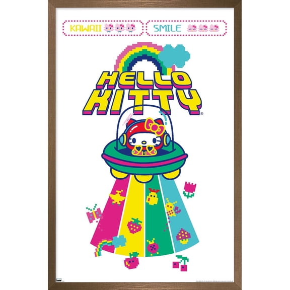 Hello Kitty - Kawaii Alien Wall Poster, 22.375" x 34" Framed