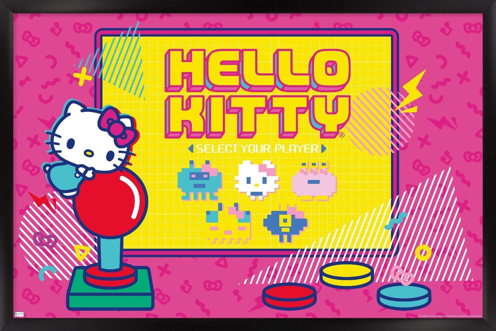 Hello Kitty - Kawaii Arcade Wall Poster, 14.725" x 22.375" Framed