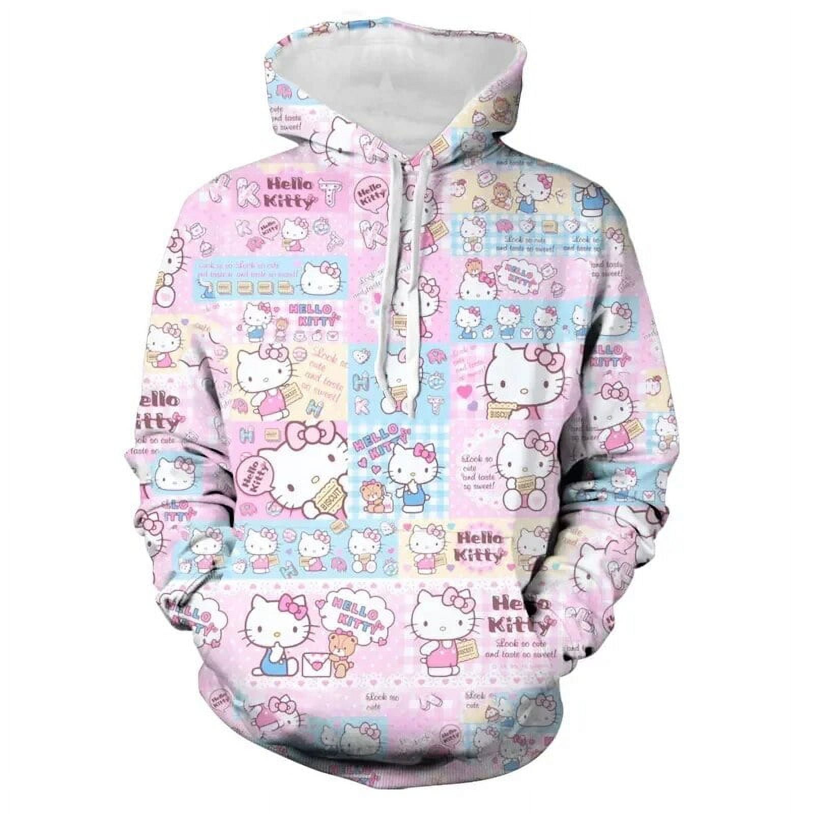 Hello Kitty Kawaii Kuromi Spring Fashion Cartoon Fashion Hooded Sweater ...