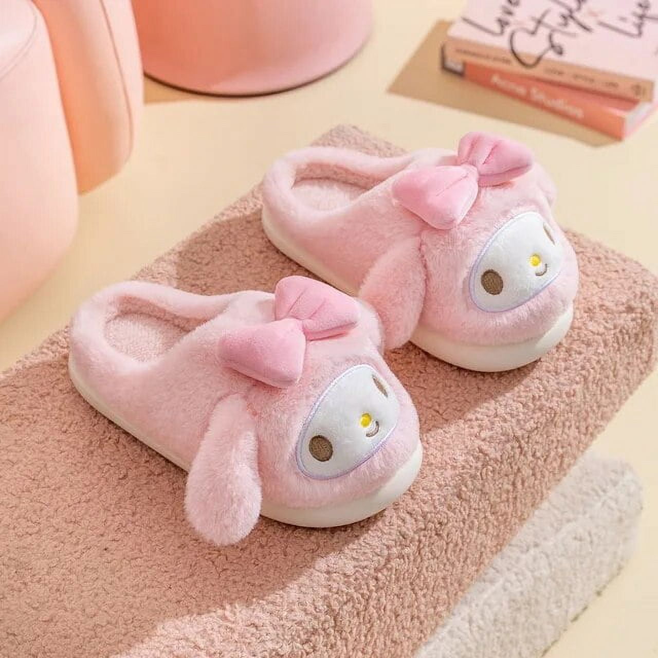 Hello Kitty Kawaii Plush Slippers Sanrio Anime Kuromi Cinnamoroll ...