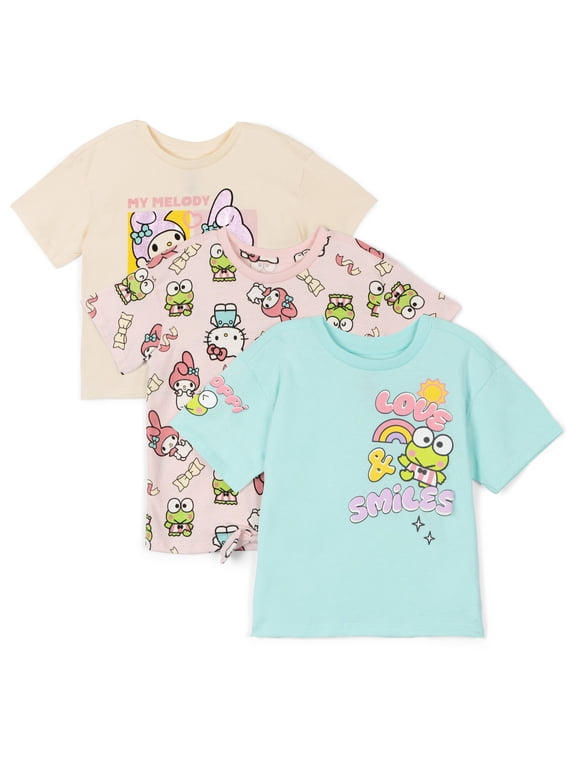 Big Girls' 3-Pack Short Sleeve T-Shirts My Melody Pink Multi