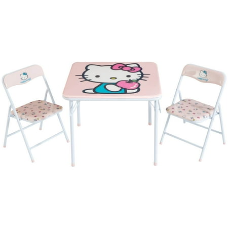 Hello Kitty Kids' 3-Piece Table and Chairs Set, Pink