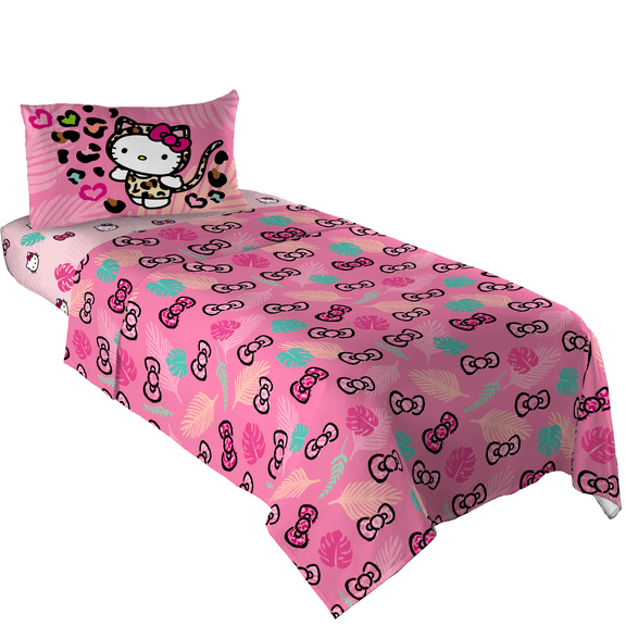 Hello Kitty Kids 4 Piece Pink Sheet Set, Full