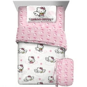 Hello Kitty Kids 5 Piece Reversible Comforter, Bed in a Bag, Twin