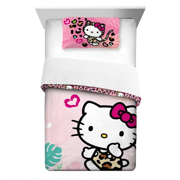 Hello Kitty Kids Comforter Set, 2-Piece, Twin/Full, Reversible, Pink, Sanrio