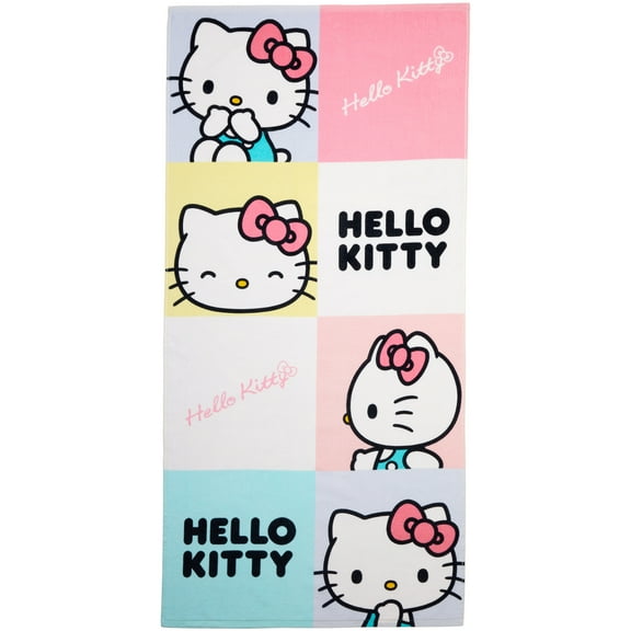 Hello Kitty Kids Cotton Beach Towel, 28" X 58", Sanrio