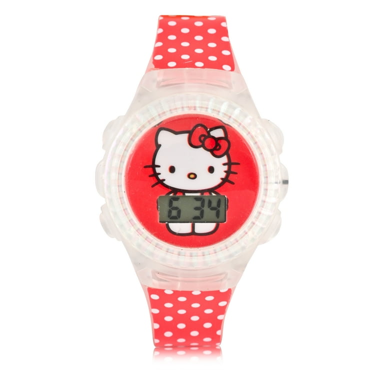 Hello Kitty Kids Flashing Lights LCD Watch with Printed Hello Kitty Kids Flashing Lights LCD Watch with Printed