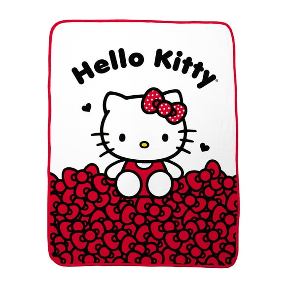 Hello Kitty Kids Fleece Throw Blanket, 46 x 60, Red, Sanrio