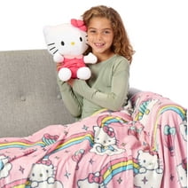 Hello Kitty Kids Hugger with Silk Touch Throw Blanket, 50 x 60 inches Pink