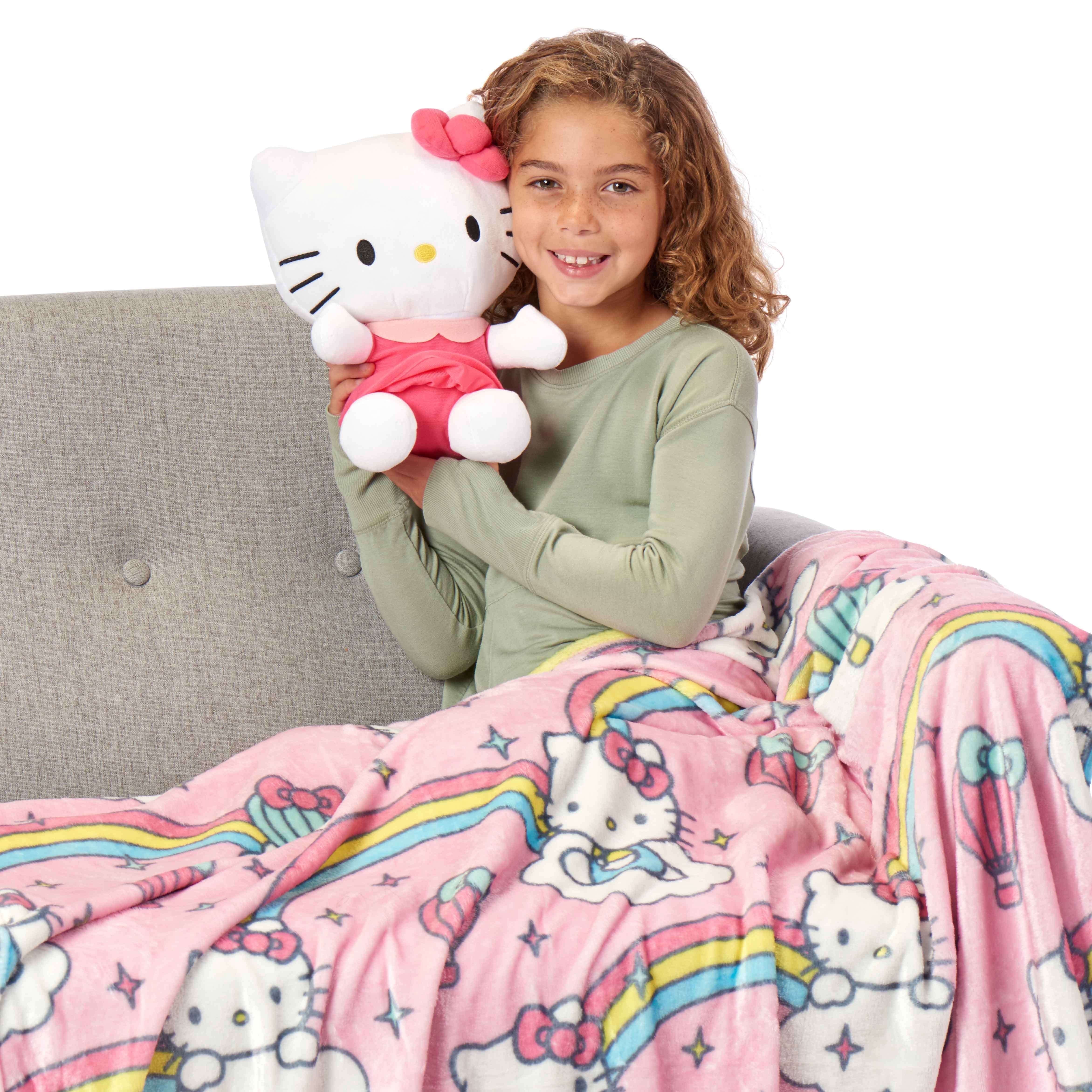 Hello Kitty Silk Touch Throw with Hugger, 50 x 60, Pink