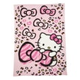 Hello Kitty Kids Plush Twin/Full Blanket, 62 x 90, Pink Animal Print ...