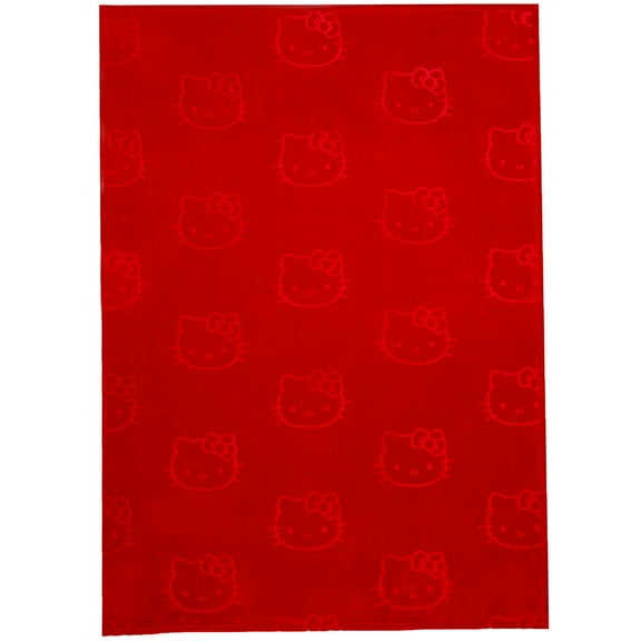 Hello Kitty Red Snuggle Luxe Embossed Throw, 50 x 70