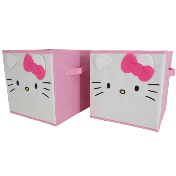Hello Kitty Kids' Figural Storage Cube, White/Pink, Pack of 2