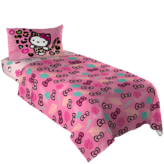 Hello Kitty Kids 3 Piece Pink Sheet Set, Twin