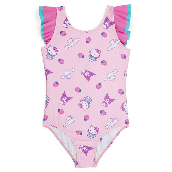 Hello Kitty Kuromi Cinnamoroll UPF 50  One Piece Bathing Suit Little Kid to Big Kid