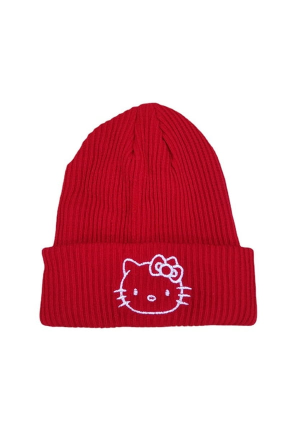Hello Kitty Kuromi Knitted Hat Sanrio Cartoon Melody Cinnamoroll Hat Cute Gifts
