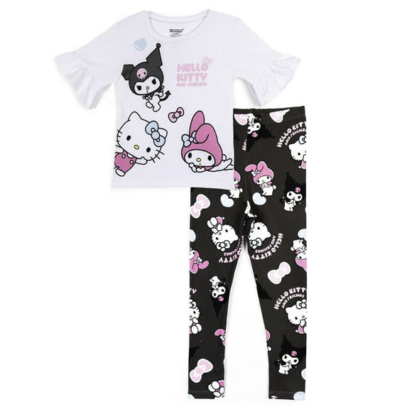 Hello Kitty Kuromi My Melody T-Shirt and Leggings Outfit Set Toddler to Big Kid