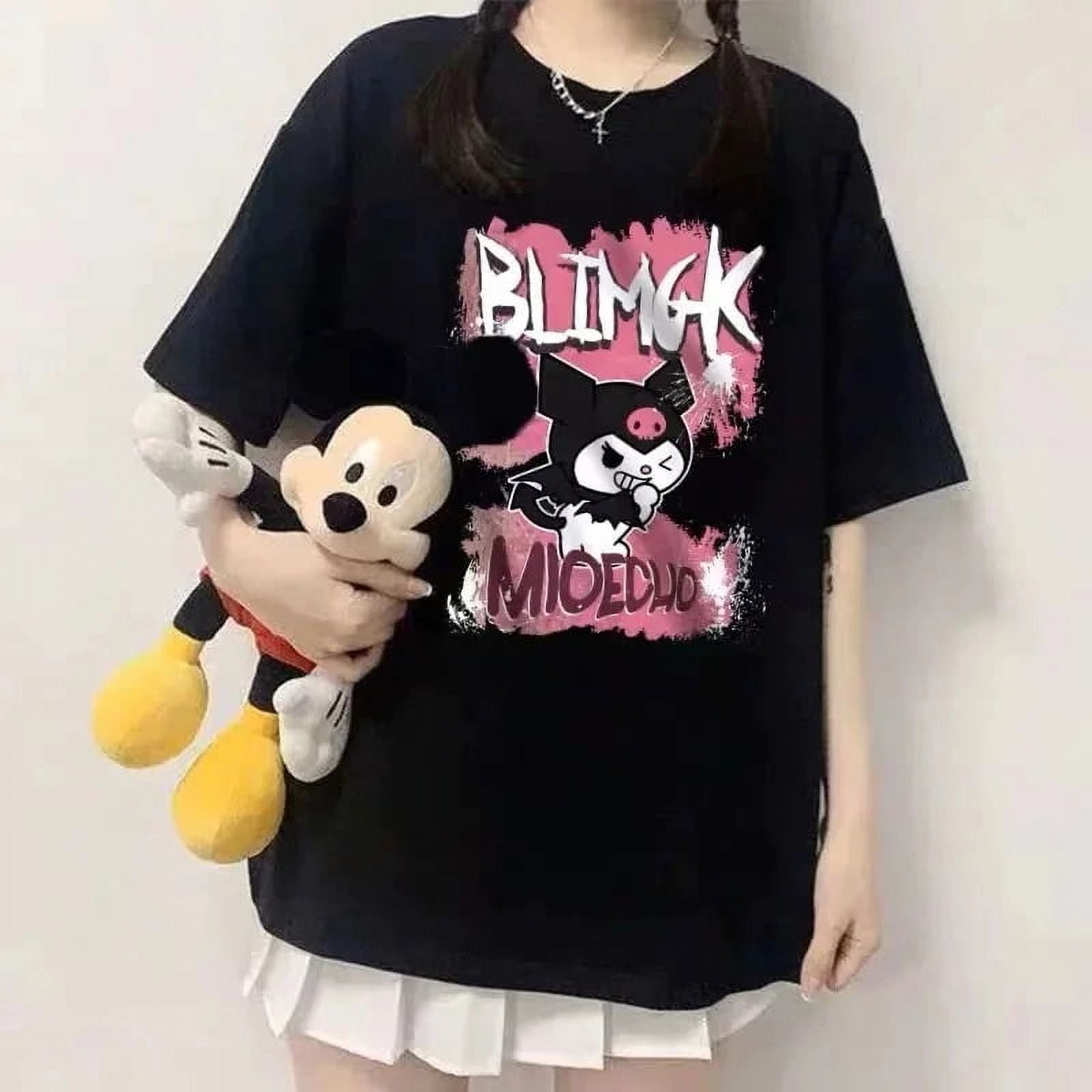 Unisex Y2K Cat Print T-Shirt - Oversized Harajuku Kawaii Cotton Tee, Short Sleeve - View #3