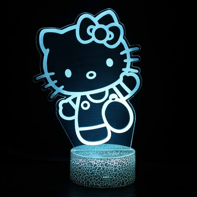 Hello Kitty LED Glow Bedroom Night Light - Smart Touch Lamp with 16 ...