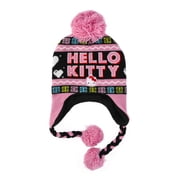 Hello Kitty Hearts and Snowflakes Knit Laplander Hat