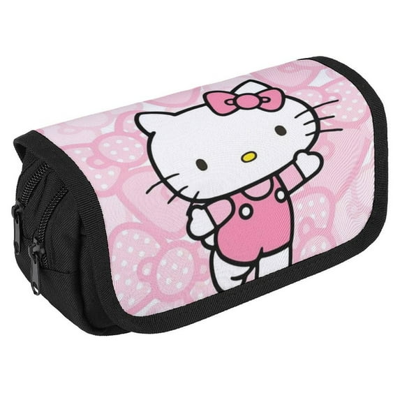 Hello Kitty Large Pencil Case, Durable Pencil Pouch with Big Capacity, Minimalist Portable Stationery Bag, Aesthetic Zipper Pencil Box