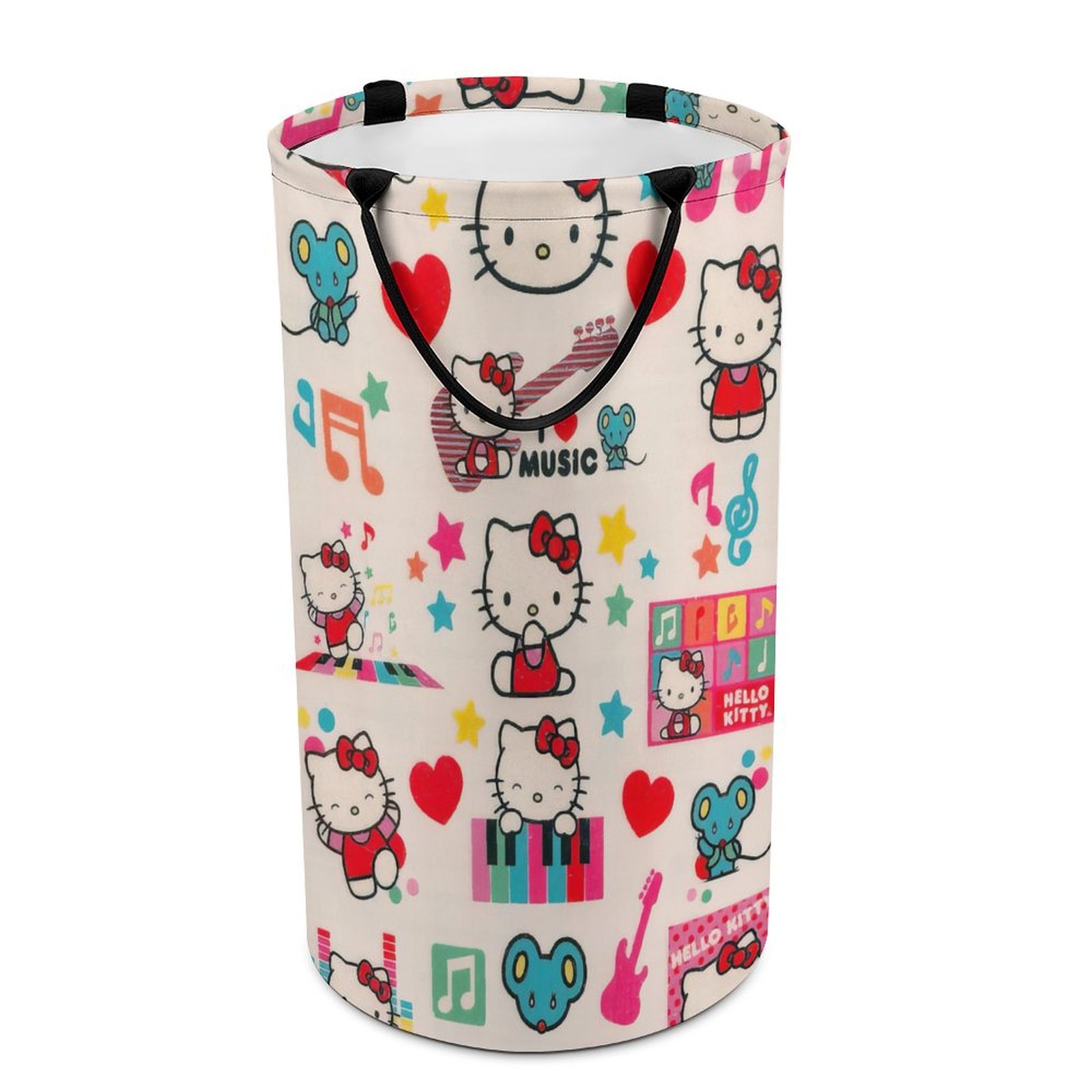 Oyihfvs Horse Breeds Round Storage Basket - Large Collapsible Laundry Hamper, Nursery Organizer With Handles