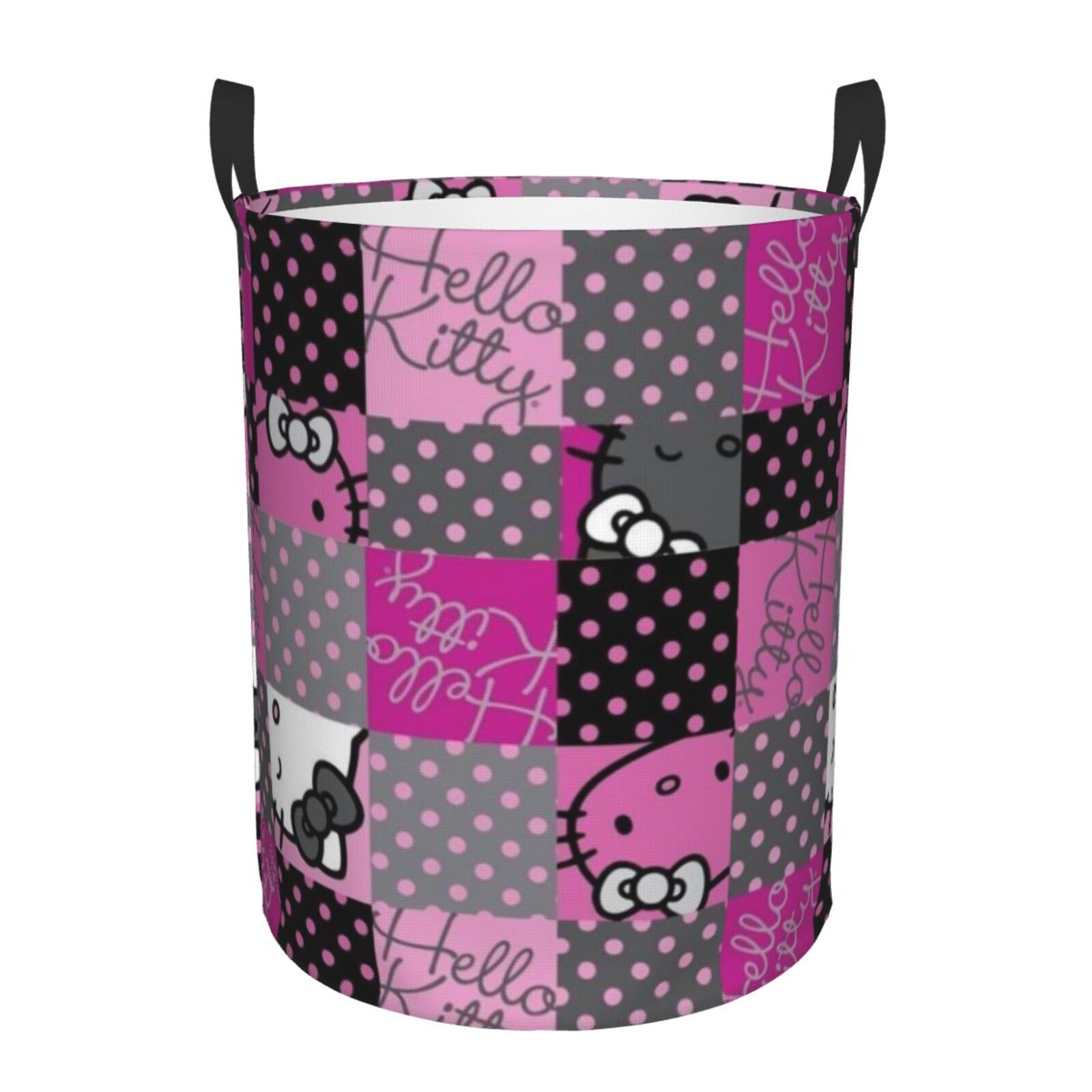 Hello Kitty Laundry Hamper Basket With Handles, Lightweight Storage 