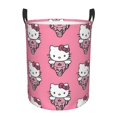 thumbnail image 1 of Hello Kitty Laundry Hamper, Dirty Clothes Hamper Storage Basket for Bathroom Bedrooms, Circular Hamper with Handles, Gifts for Boys Girls Men Women, 1 of 8