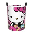 thumbnail image 1 of Hello Kitty Laundry Hamper, Dirty Clothes Hamper Storage Basket for Bathroom Bedrooms, Circular Hamper with Handles, Gifts for Boys Girls Men Women, 1 of 8