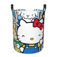thumbnail image 1 of Hello Kitty Laundry Hamper, Dirty Clothes Hamper Storage Basket for Bathroom Bedrooms, Circular Hamper with Handles, Gifts for Boys Girls Men Women, 1 of 8