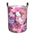 thumbnail image 1 of Hello Kitty Laundry Hamper, Dirty Clothes Hamper Storage Basket for Bathroom Bedrooms, Circular Hamper with Handles, Gifts for Boys Girls Men Women, 1 of 8