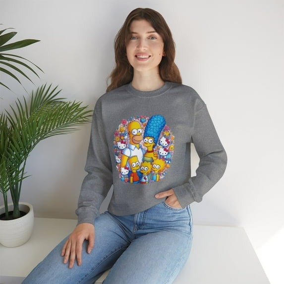 Hello Kitty Like Simsons Unisex Heavy Blend™ Crewneck Sweatshirt