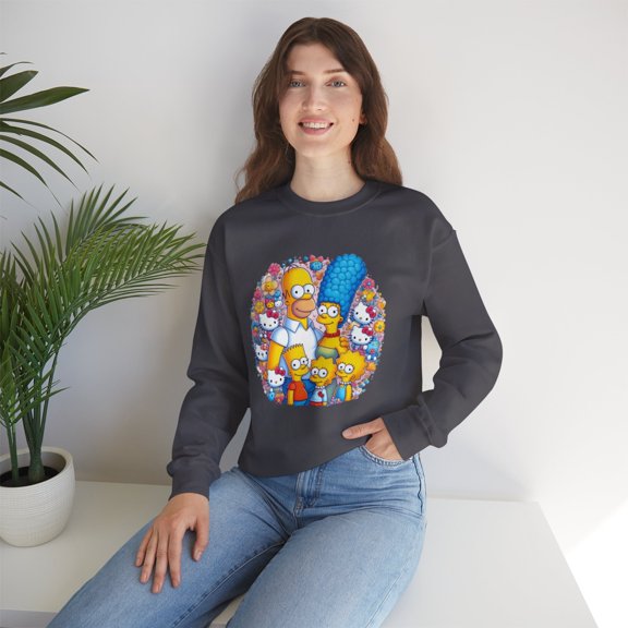 Hello Kitty Like Simsons Unisex Heavy Blend™ Crewneck Sweatshirt