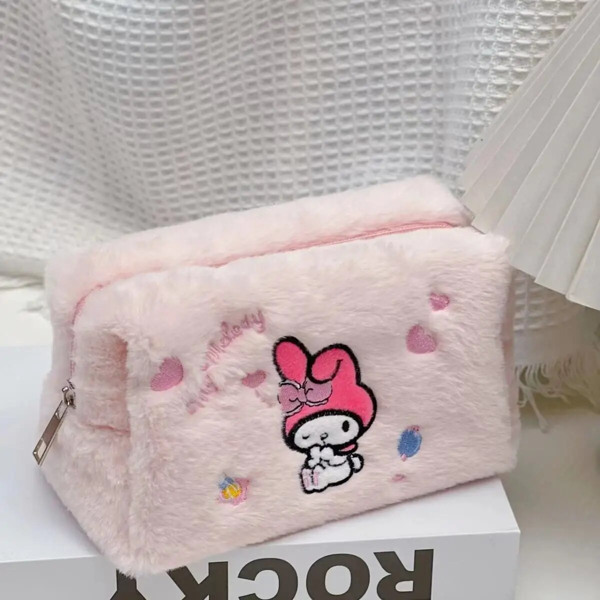 Hello Kitty Lint Cosmetic Bags Kuromi Storage Bag Kawaii Melody Makeup ...