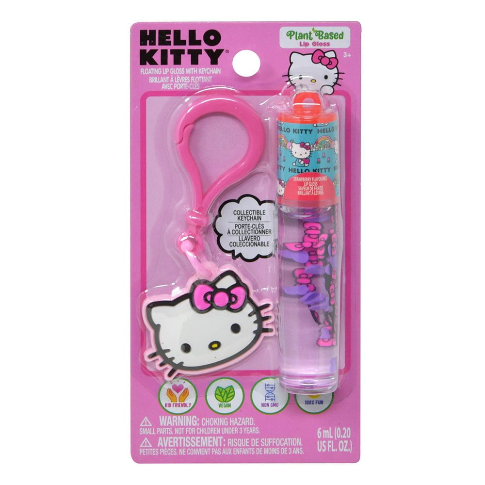 Hello Kitty Lip Gloss with Keychain on Card