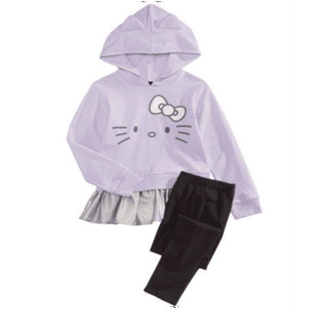 Hello Kitty Little Girl's 2 Pc Peplum Hoodie & Leggings Set Purple Size 5