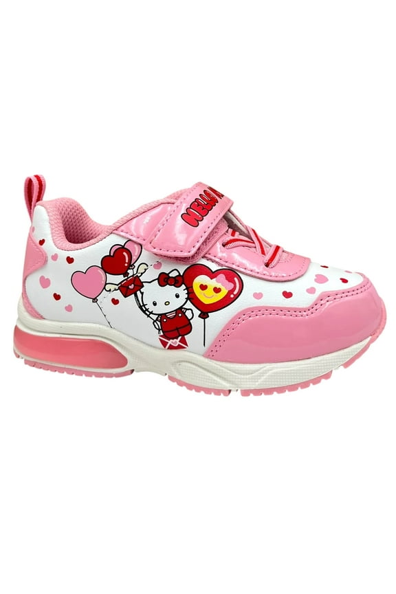 Little Girls Balloon Light Up Sneakers Size 11 White-Pink Slip-on