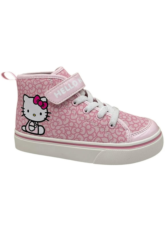 Little Girls High Top Slip-on Sneaker Size 1Y Pink-White Lightweight