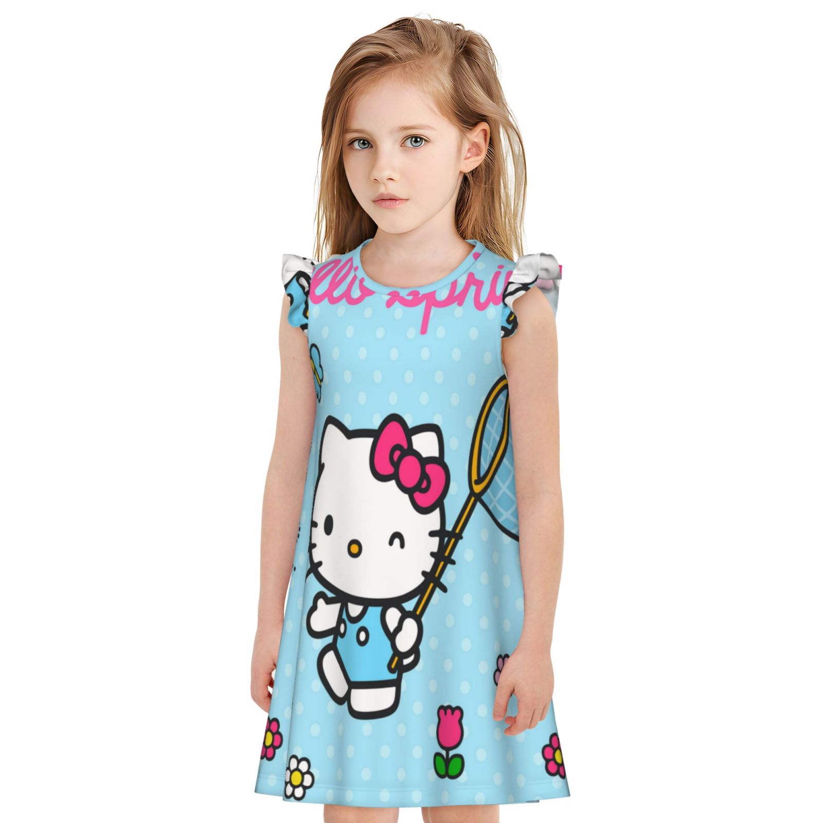 Chemise De Nuit Hello Kitty Fille - Taille XS 4/5 Ans, Rouge, Manches Longues, Neuve Avec étiquettes
