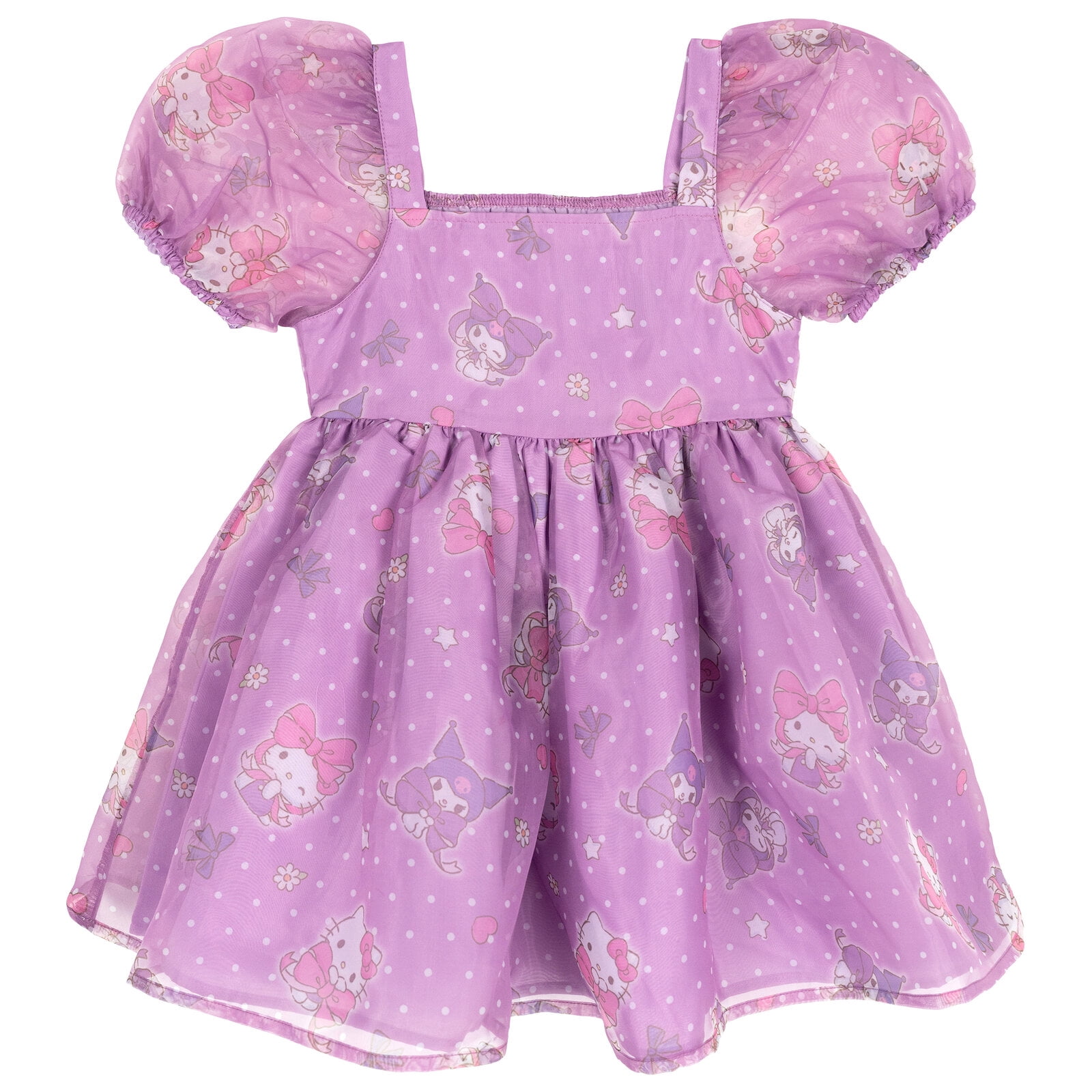 Hello Kitty Little Girls' Mesh Tutu Dress Kitty Kuromi Purple
