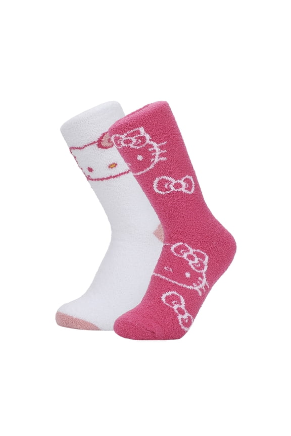 Hello Kitty Logo Print Women's Chenille Cozy Crew Socks