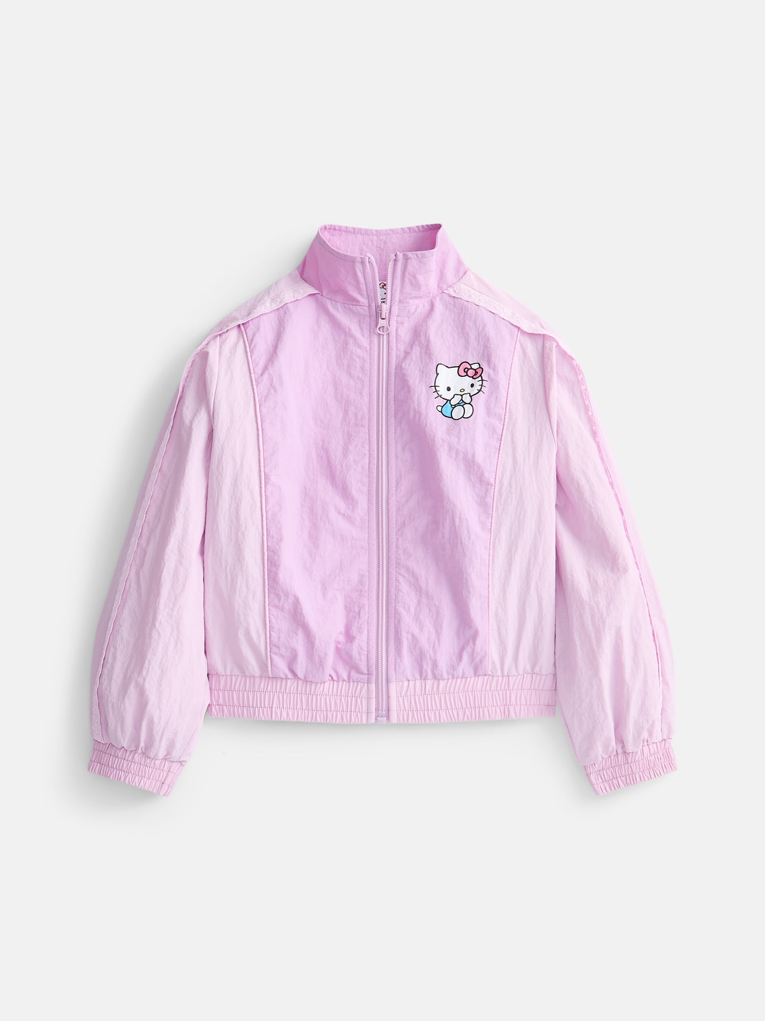 Hello Kitty Girls Full Zip Windbreaker Jacket, Sizes 4-12