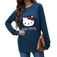 thumbnail image 1 of Hello Kitty Long Sleeve Shirts for Women Casual Crew Neck Basic Fall Tops Loose Fit Comfy Color blue, 1 of 5
