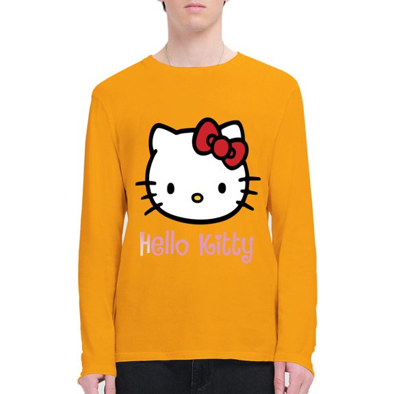 Hello Kitty Long Sleeve T-Shirt for Men Yellow 28Inch